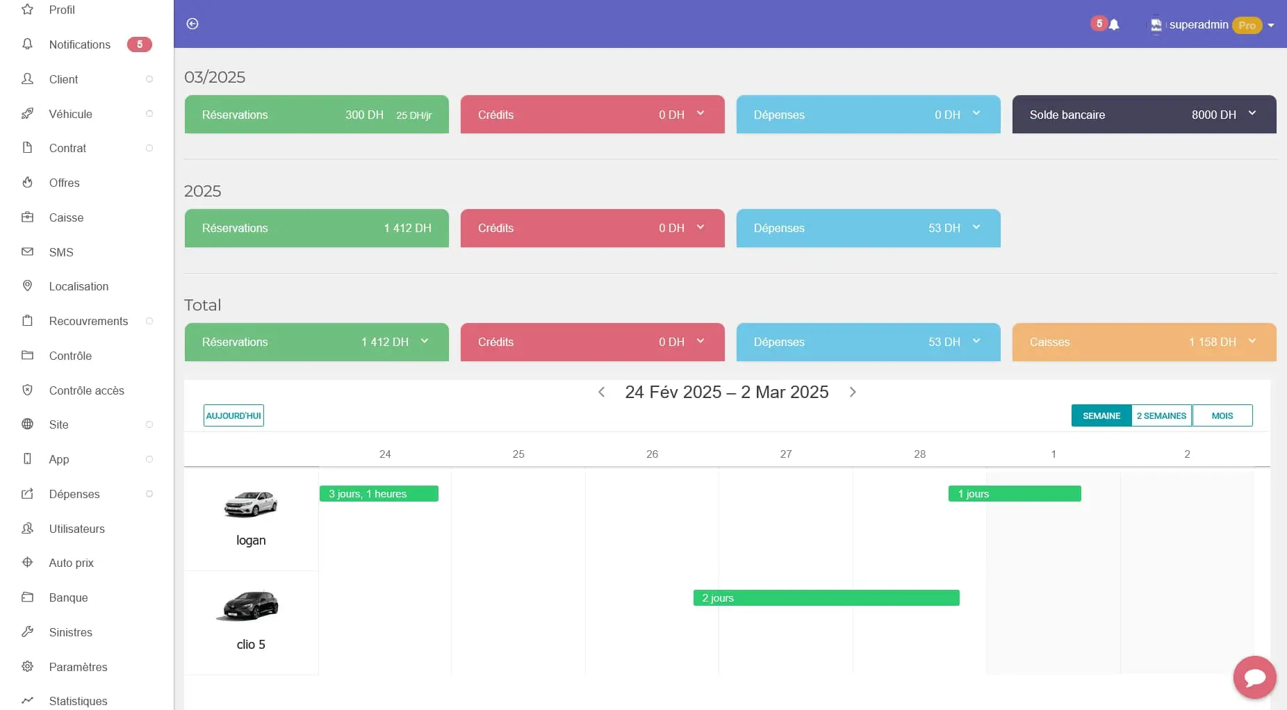 dashboard feature screenshot