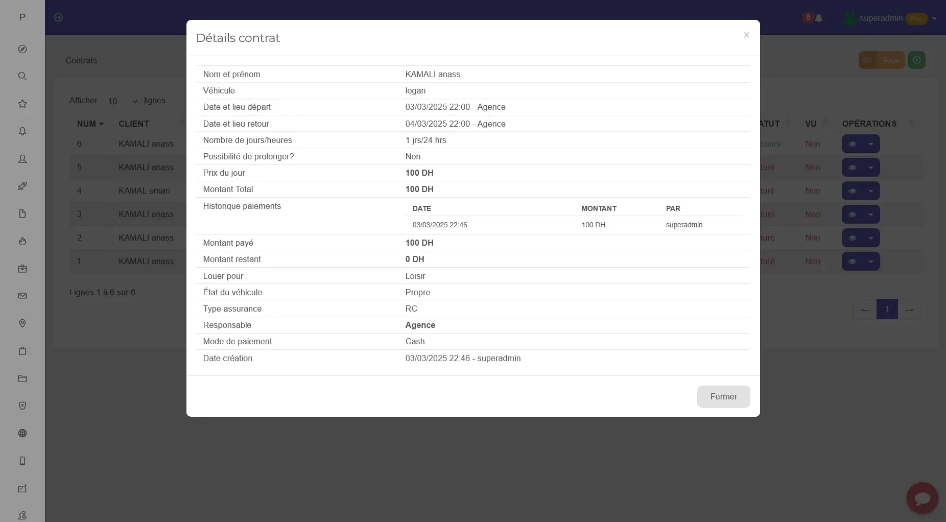 contract feature screenshot
